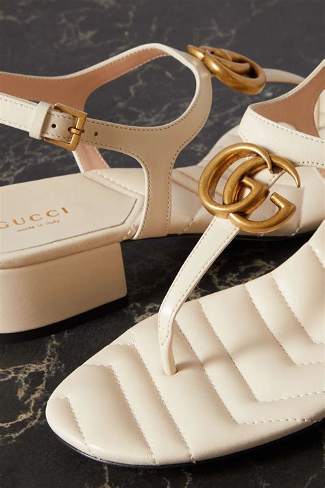 gucci embellished leather sandals|gucci leather and mesh sandals.